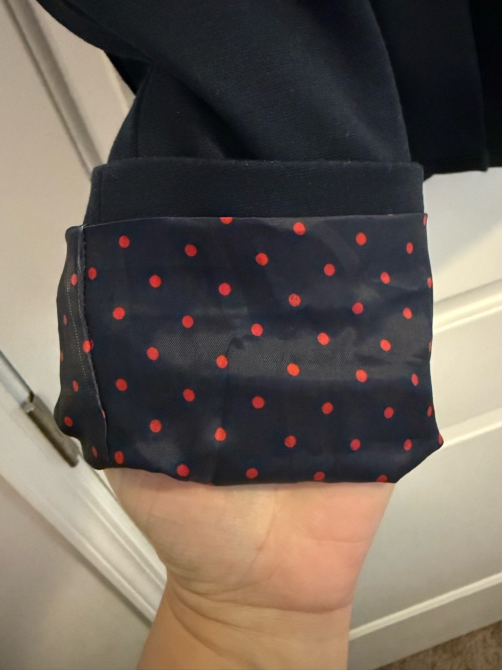 GAP Navy Blue Academy Blazer with Polka Dot Cuff Detail - Picture 6 of 6